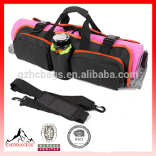 Yoga Mat Tote Bag with Open Ends, Mobile Pocket and Water Bottle Holder